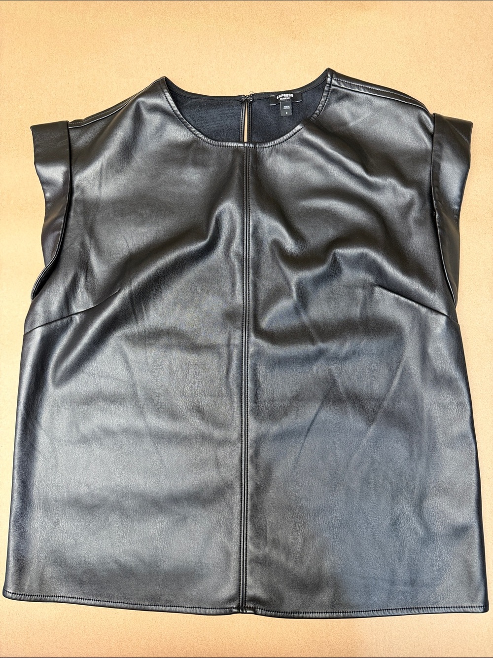 Express Black Faux Leather Sleeveless Tank
